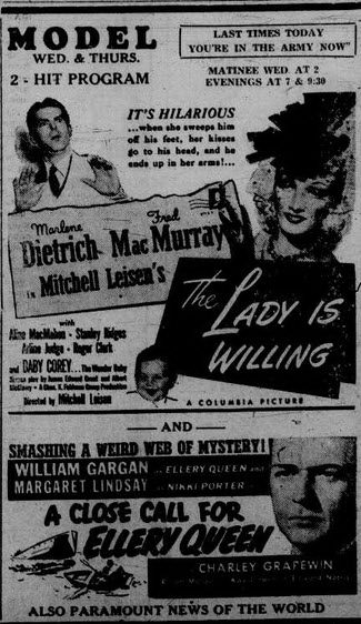 Model Theater - Feb 17 1942 Ad